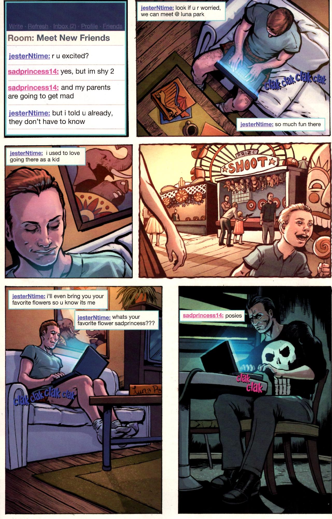 The Punisher is masquerading as a young girl online so he can lure sex…
